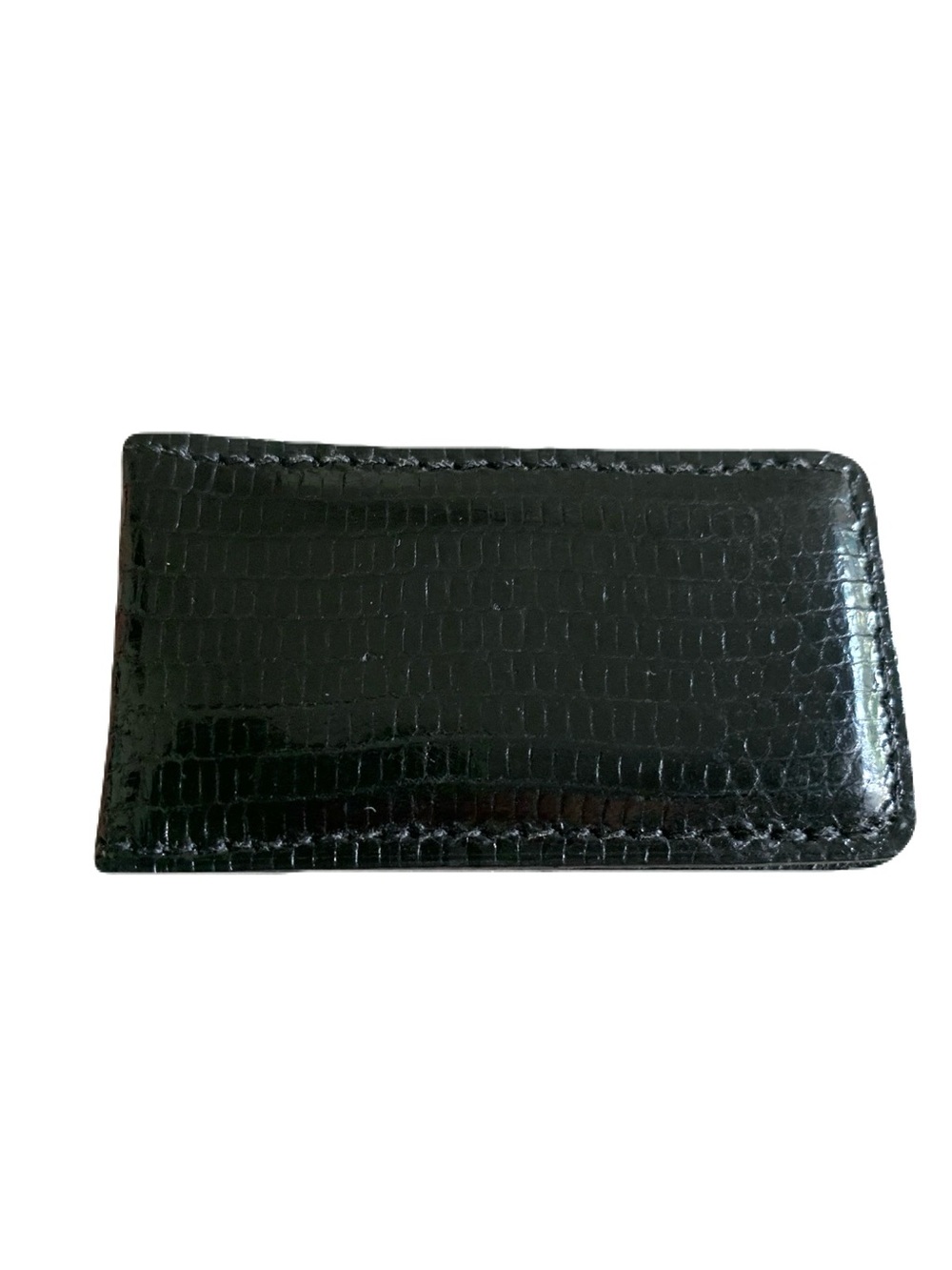 Men’s Black Genuine Lizard Skin Strong Magnetic Money Clip Cash Made in USA